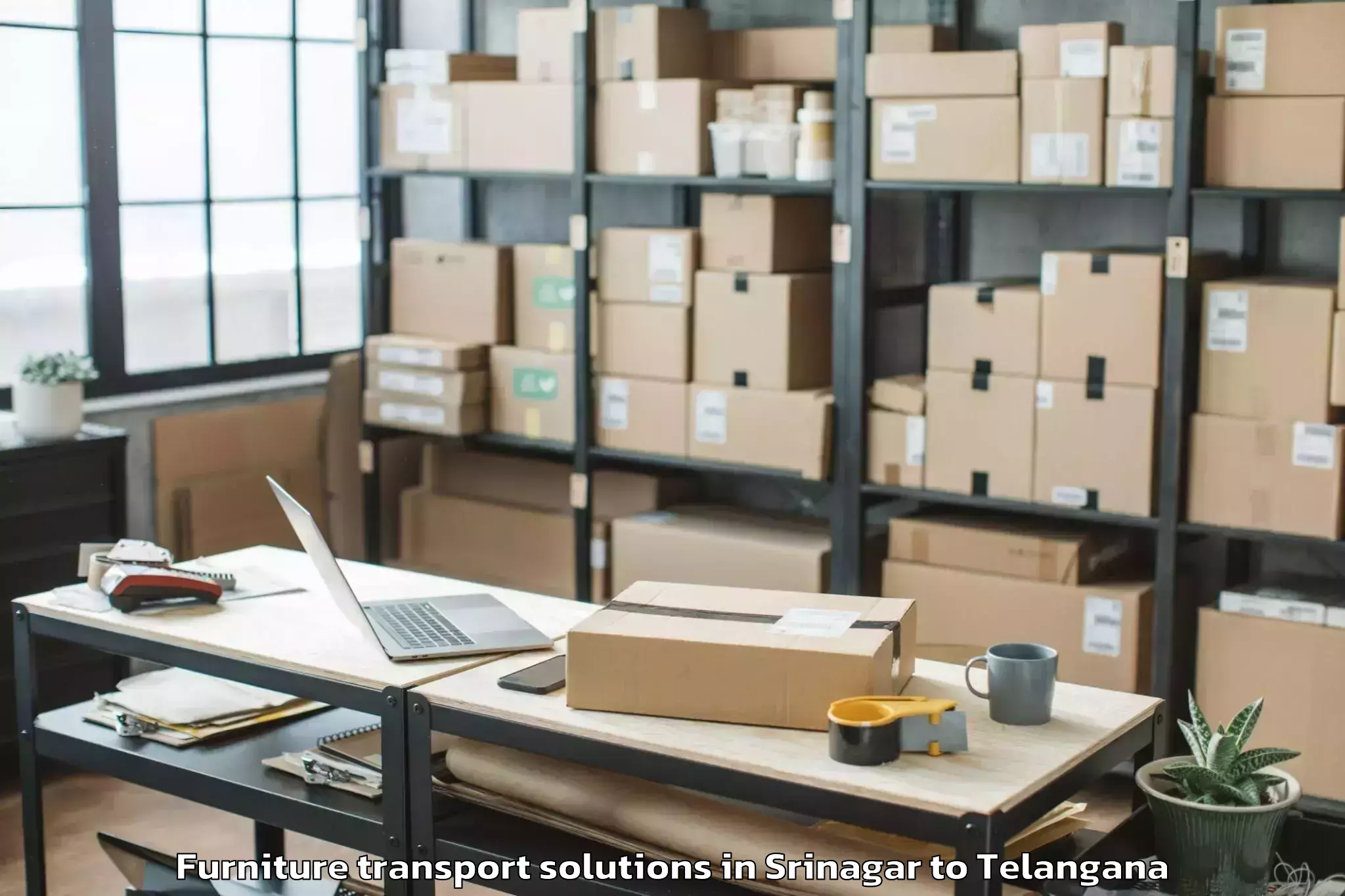 Professional Srinagar to Pegadapalle Furniture Transport Solutions